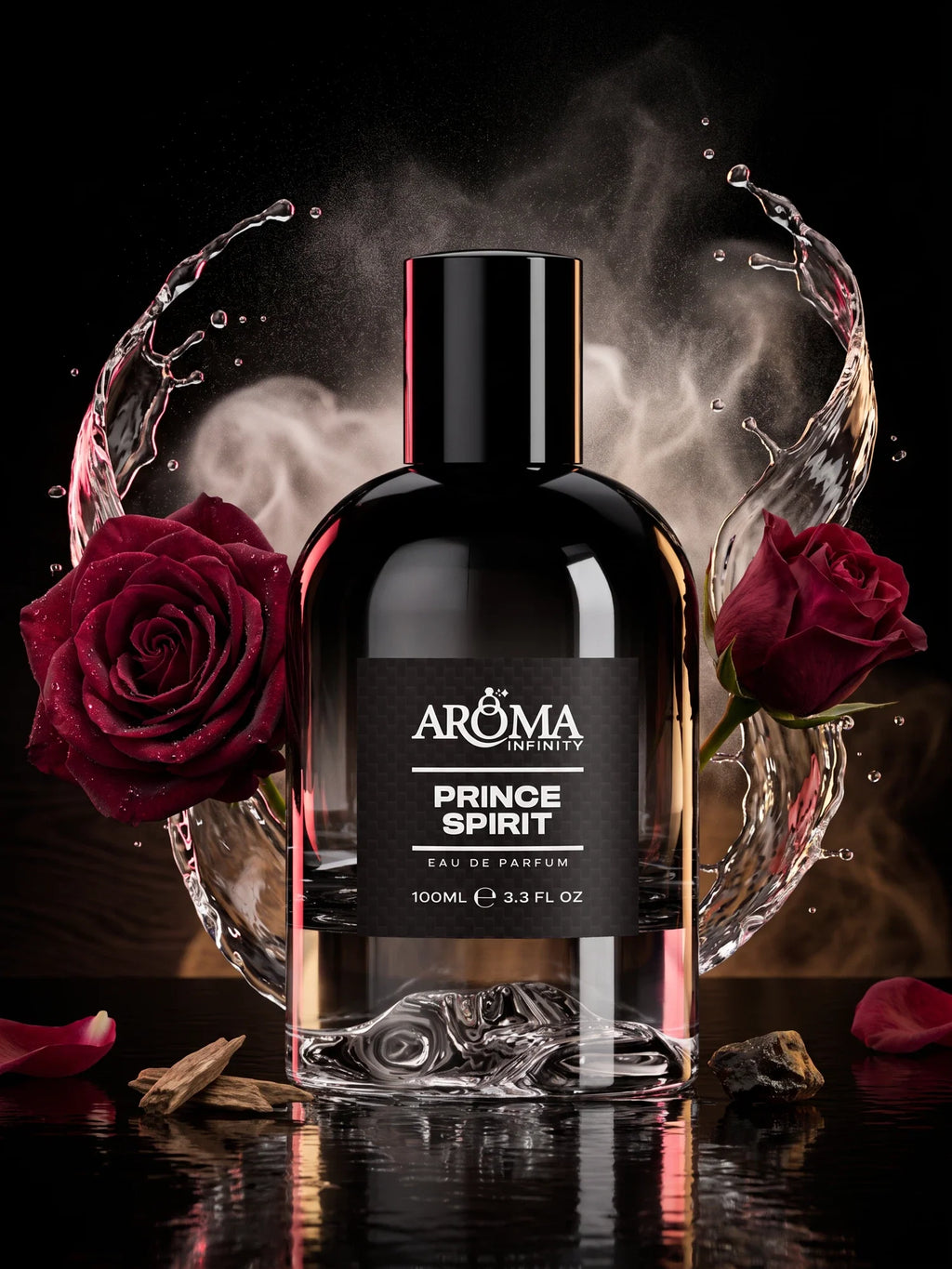 Infinity Aroma Prince Spirit perfume campaign with Rose and Musk and Cambodian Oud
